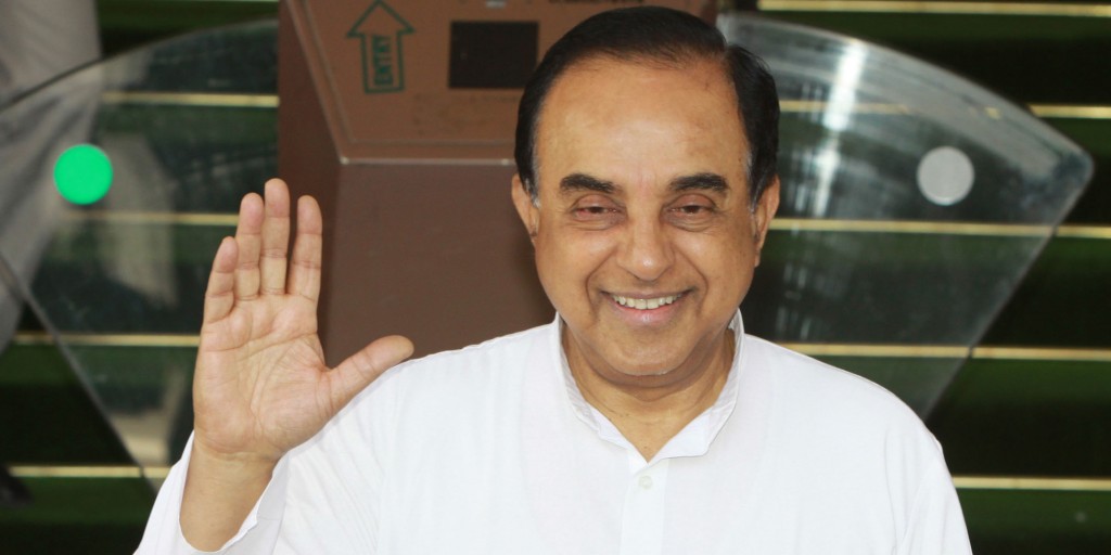 NEW DELHI, INDIA - MARCH 12: Dr. Subramanian Swamy Janata party leader arrives to attend the joint session of Parliament on the opening day of Budget session at Parliament House on March 12, 2012 in New Delhi, India. The Congress led UPA government will face challenges from the belligerent opposition and own coalition partners on number of issues such as National Counter Terrorism Centre, Lokayukta Bill, FDI in retail, Italian navy personnel's killing Indian fisherman and others. (Photo by Sonu Mehta/ Hindustan Times via Getty Images)