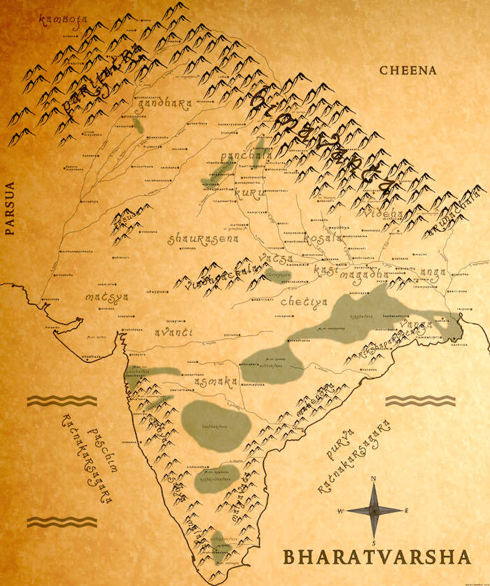 Ancient bharatvarsha-Map Created by Amritanshu Pandey